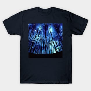 Star night with dark forest T-Shirt